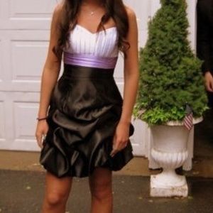 Satin Black Prom Homecoming Formal Occasion Dress